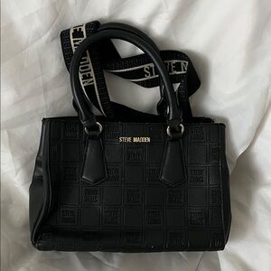 Steve Madden Black Embossed Satchel